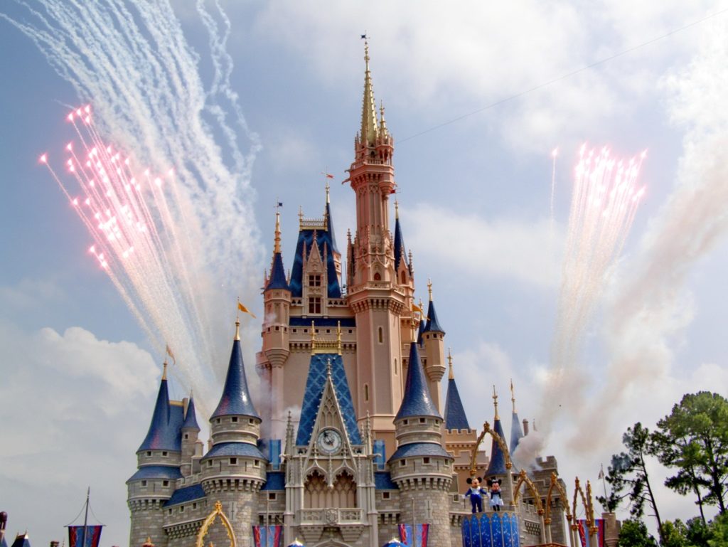 Fireworks exploding over Disney’s Castle
