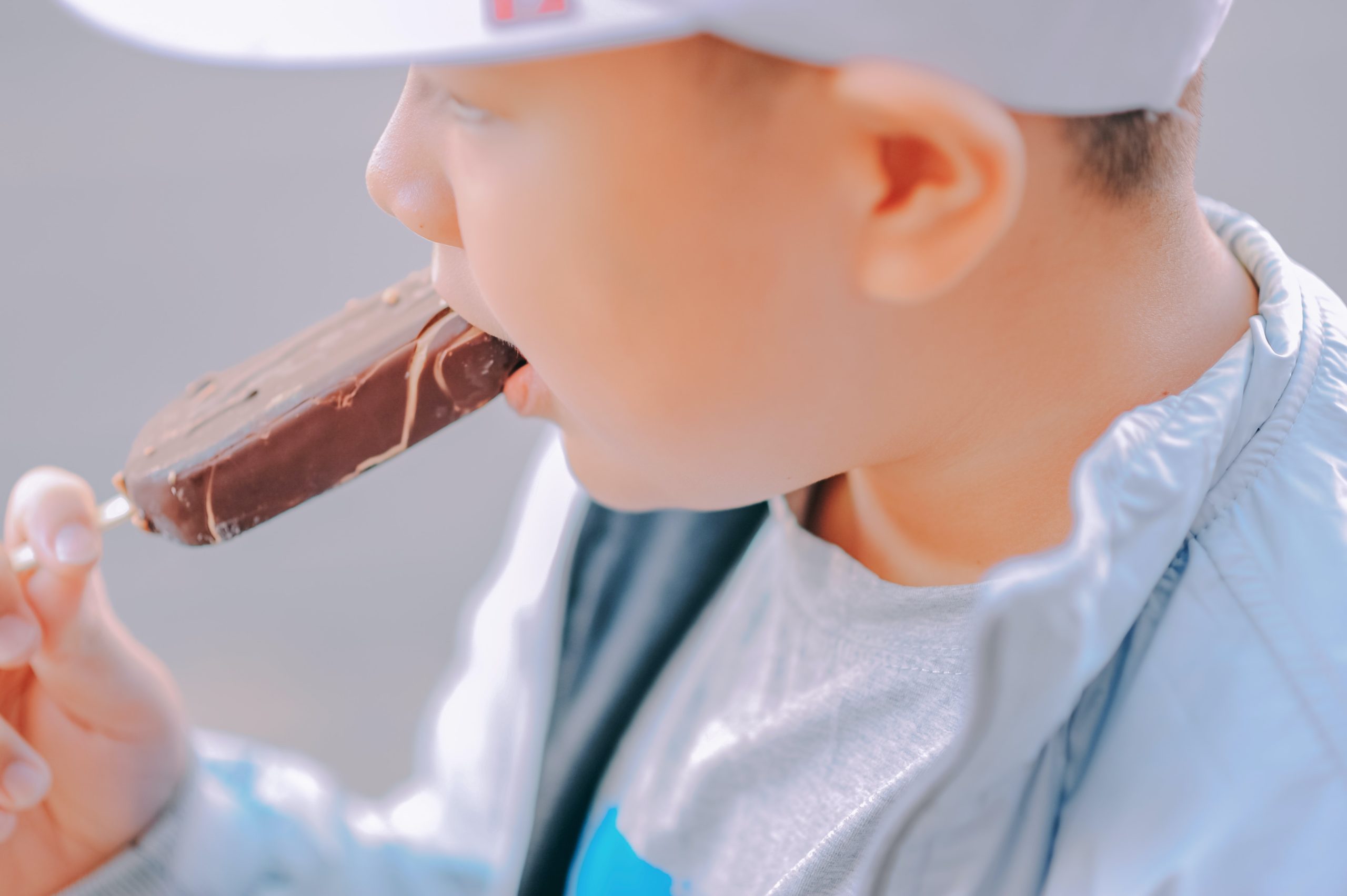 A park-goer enjoys a delicious chocolatey treat at Disney World