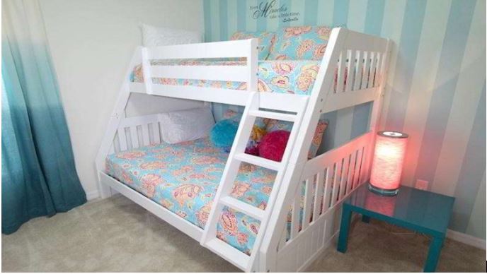 children's twin bed in a rental vacation home