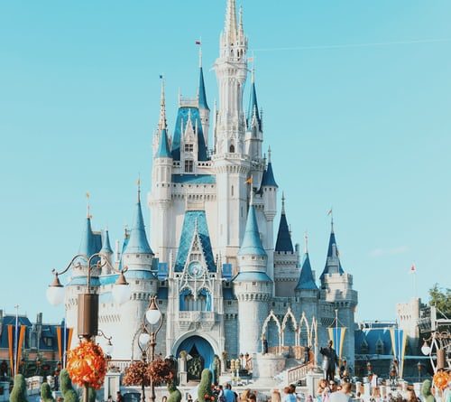 a shot of the Magic kingdom, Disneyland