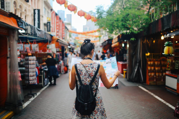 A lady passing through the streets of Orlando